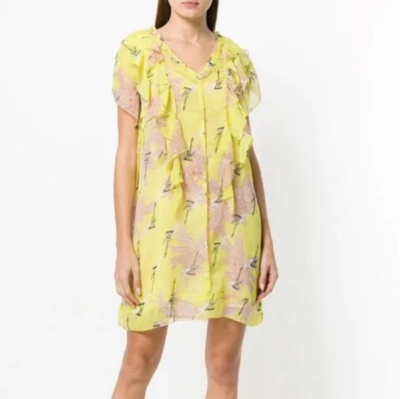 NWT Zadig & Voltaire Rivel Floral Print Chiffon Sheer Dress - Picture 9 of 9